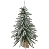 Northlight Unlit-2' Potted Flocked Downswept Mini Village Pine Medium Artificial Christmas Tree - Unlit