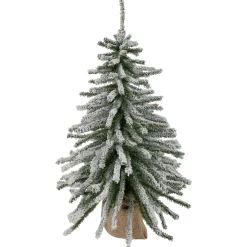 Northlight Unlit-2' Potted Flocked Downswept Mini Village Pine Medium Artificial Christmas Tree - Unlit