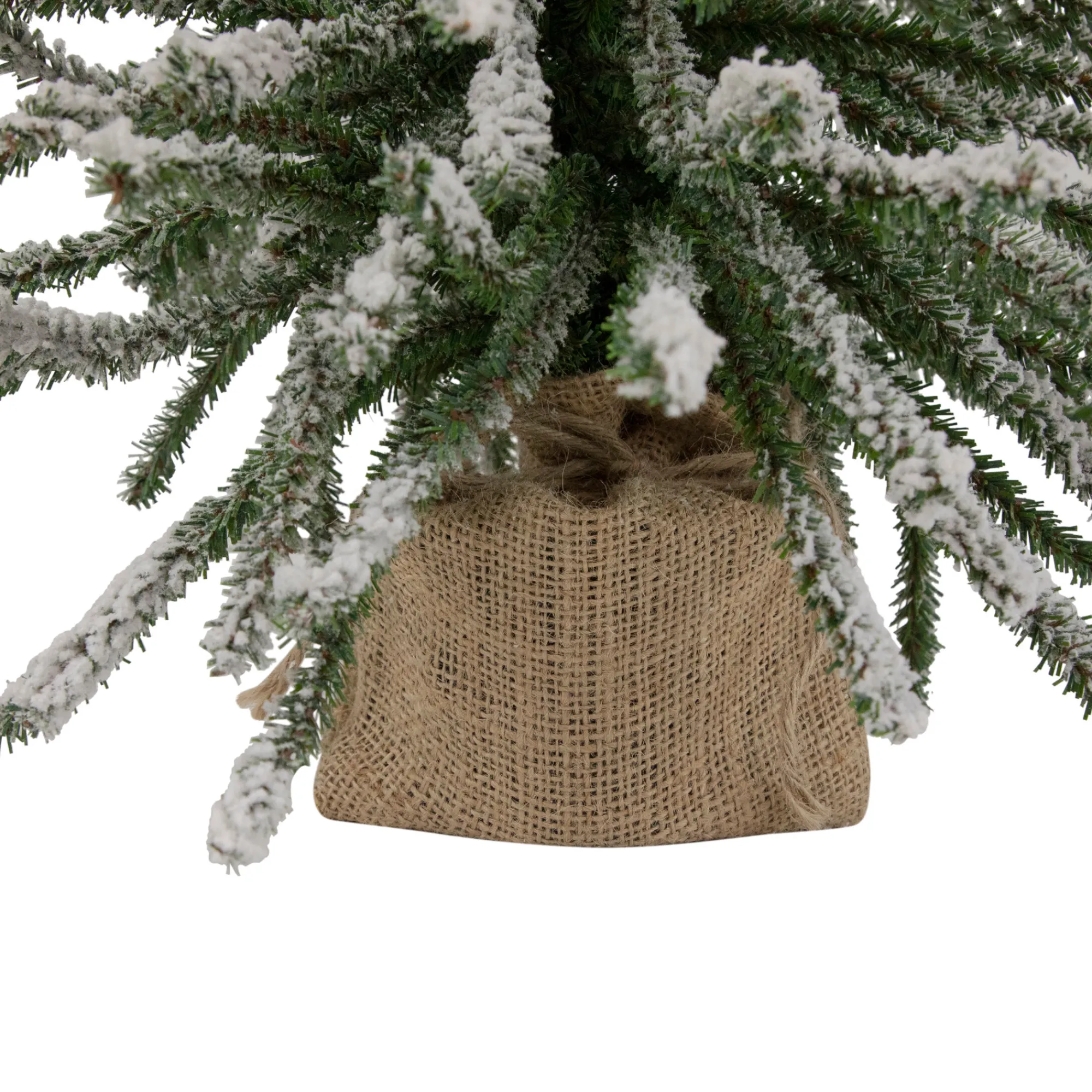 Northlight Unlit-2' Potted Flocked Downswept Mini Village Pine Medium Artificial Christmas Tree - Unlit