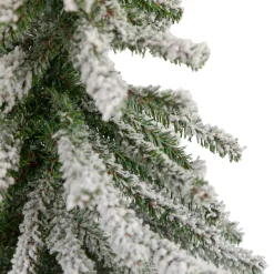 Northlight Unlit-18" Potted Flocked Downswept Mini Village Pine Medium Artificial Christmas Tree - Unlit