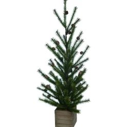 Contemporary Home Living Unlit-1.5' Potted Pinecone Natural Christmas Tree With Container - Unlit