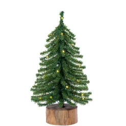 Christmas Central Unlit-18" Pre-Lit Battery Operated Artificial Downswept Mini Christmas Tree - Clear Led Lights