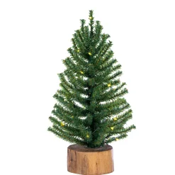 Christmas Central Unlit-18" Pre-Lit Battery Operated Artificial Upswept Mini Christmas Tree - Clear Led Lights