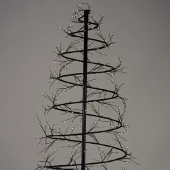 Hi-Line Gifts Spiral-6.5' Pre-Lit Brown Revolve Spiral Artificial Tree, Led Warm White Lights