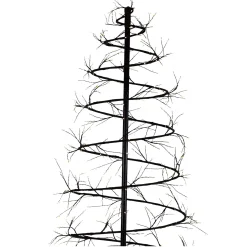Hi-Line Gifts Spiral-6.5' Pre-Lit Brown Revolve Spiral Artificial Tree, Led Warm White Lights