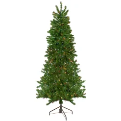 Northlight Wall Trees-6.5' Pre-Lit Canadian Pine Slim Artificial Christmas Wall Tree - Multicolor Lights
