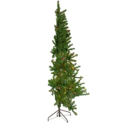 Northlight Wall Trees-6.5' Pre-Lit Canadian Pine Slim Artificial Christmas Wall Tree - Multicolor Lights