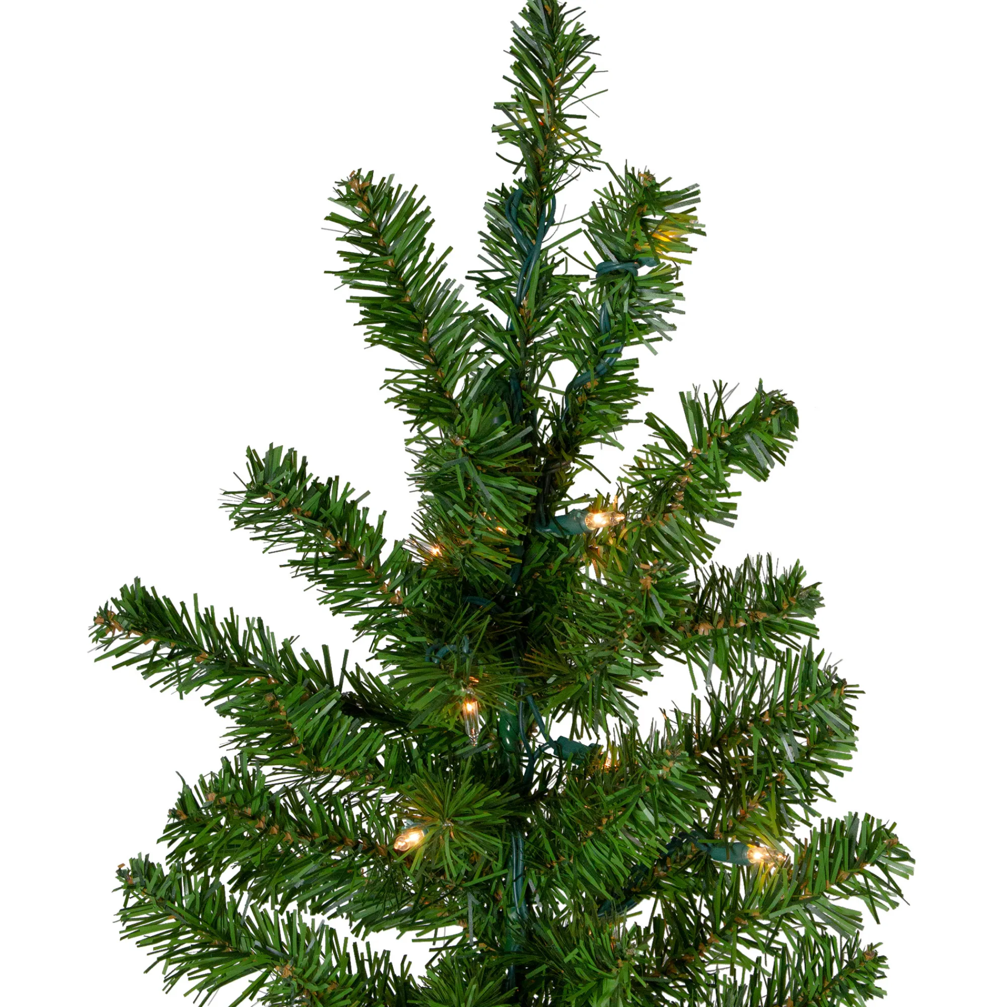 Northlight Wall Trees-6.5' Pre-Lit Canadian Pine Slim Artificial Christmas Wall Tree - Clear Lights