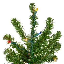 Northlight Wall Trees-7.5' Pre-Lit Canadian Pine Slim Artificial Christmas Wall Tree - Multicolor Lights