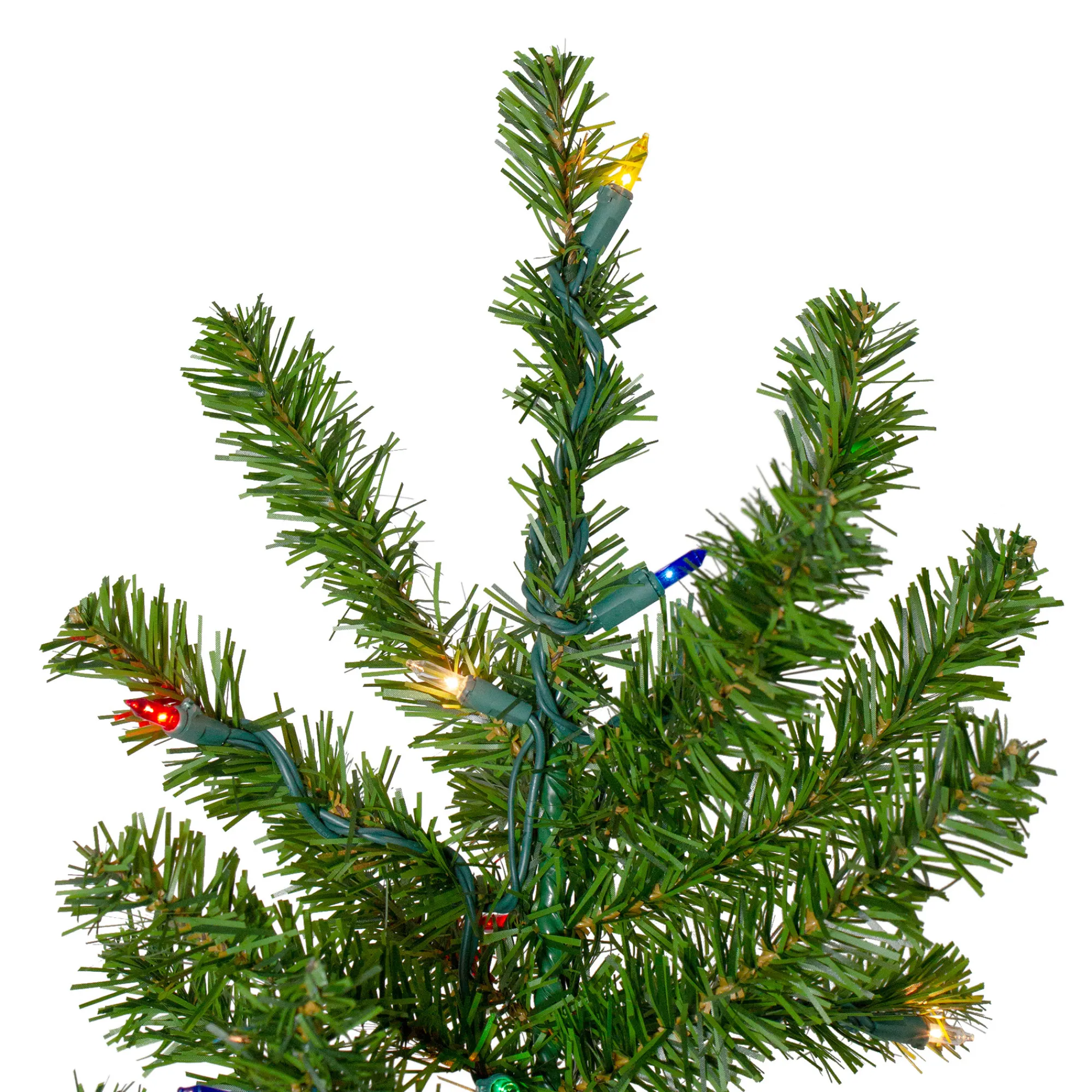 Northlight Wall Trees-7.5' Pre-Lit Canadian Pine Slim Artificial Christmas Wall Tree - Multicolor Lights