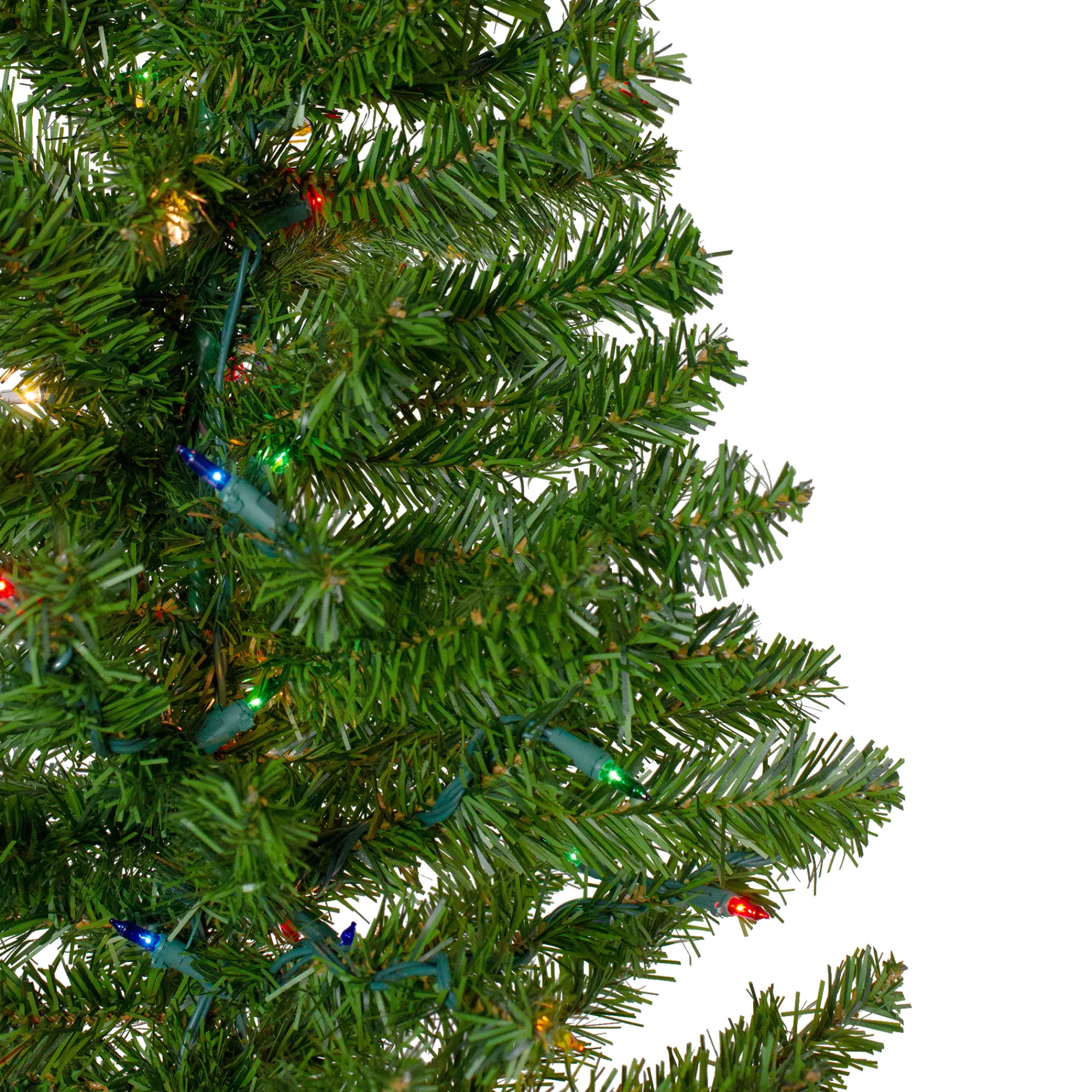 Northlight Wall Trees-7.5' Pre-Lit Canadian Pine Slim Artificial Christmas Wall Tree - Multicolor Lights