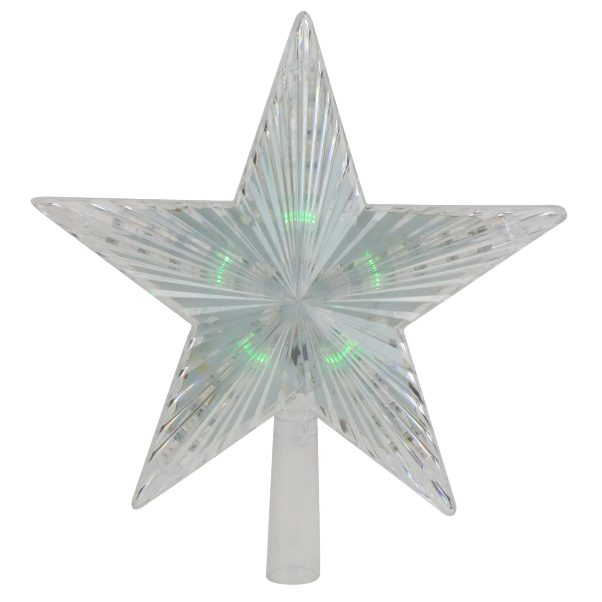 Northlight Stars-9" Pre-Lit Clear Crystal Star Christmas Tree Topper - Multicolor Led Lights