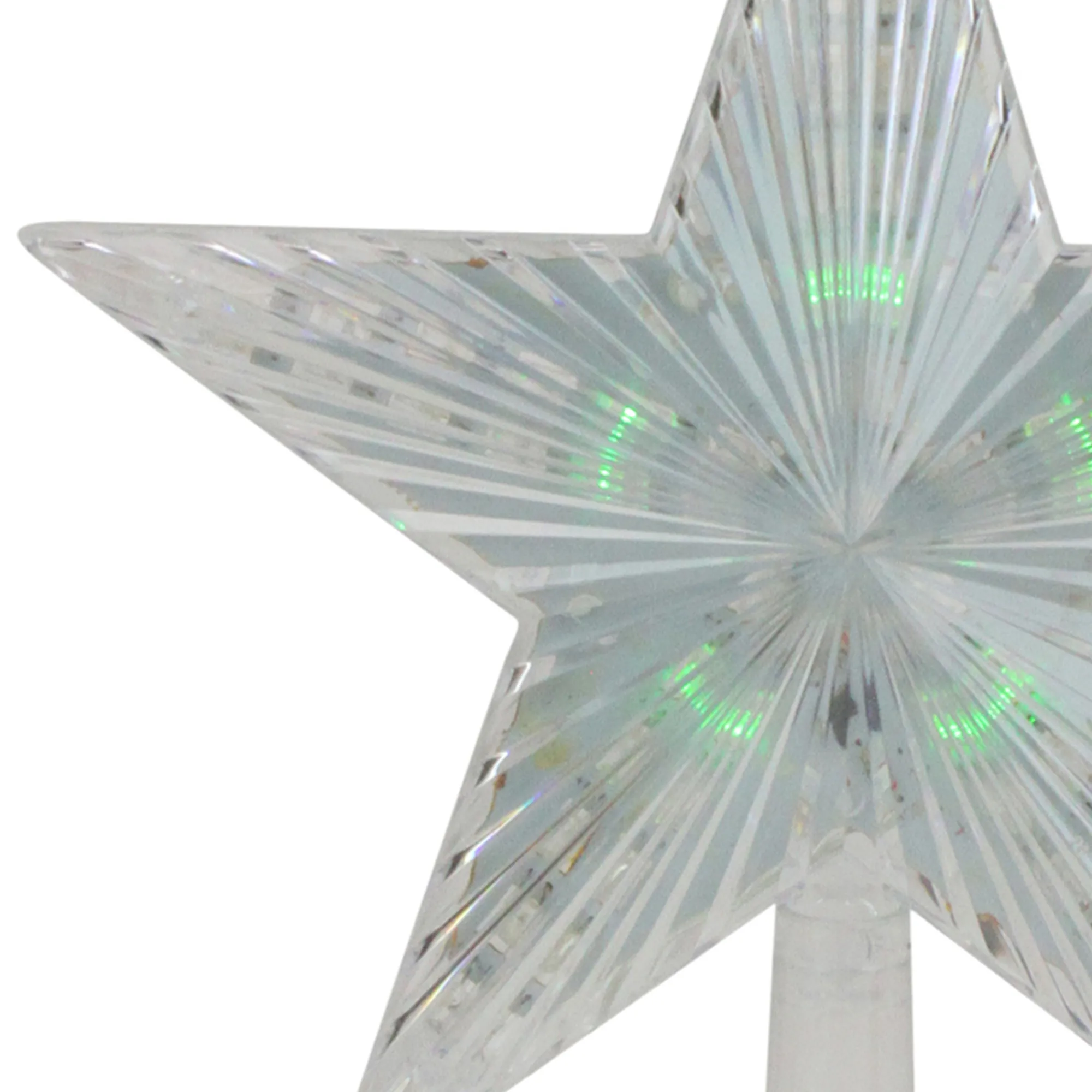 Northlight Stars-9" Pre-Lit Clear Crystal Star Christmas Tree Topper - Multicolor Led Lights
