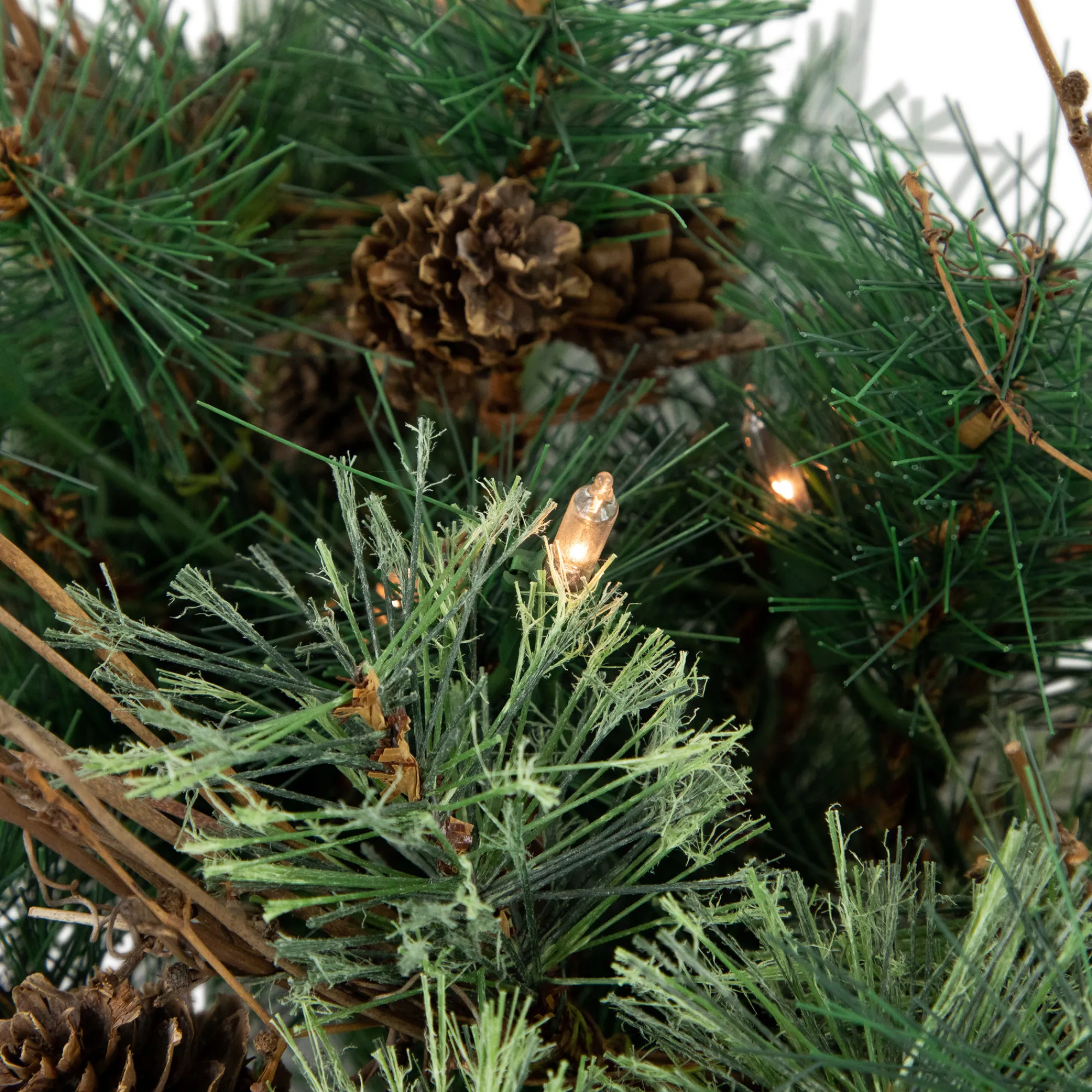Northlight Wall Trees-2' Pre-Lit Country Mixed Pine Artificial Christmas Wall Tree - Clear Lights