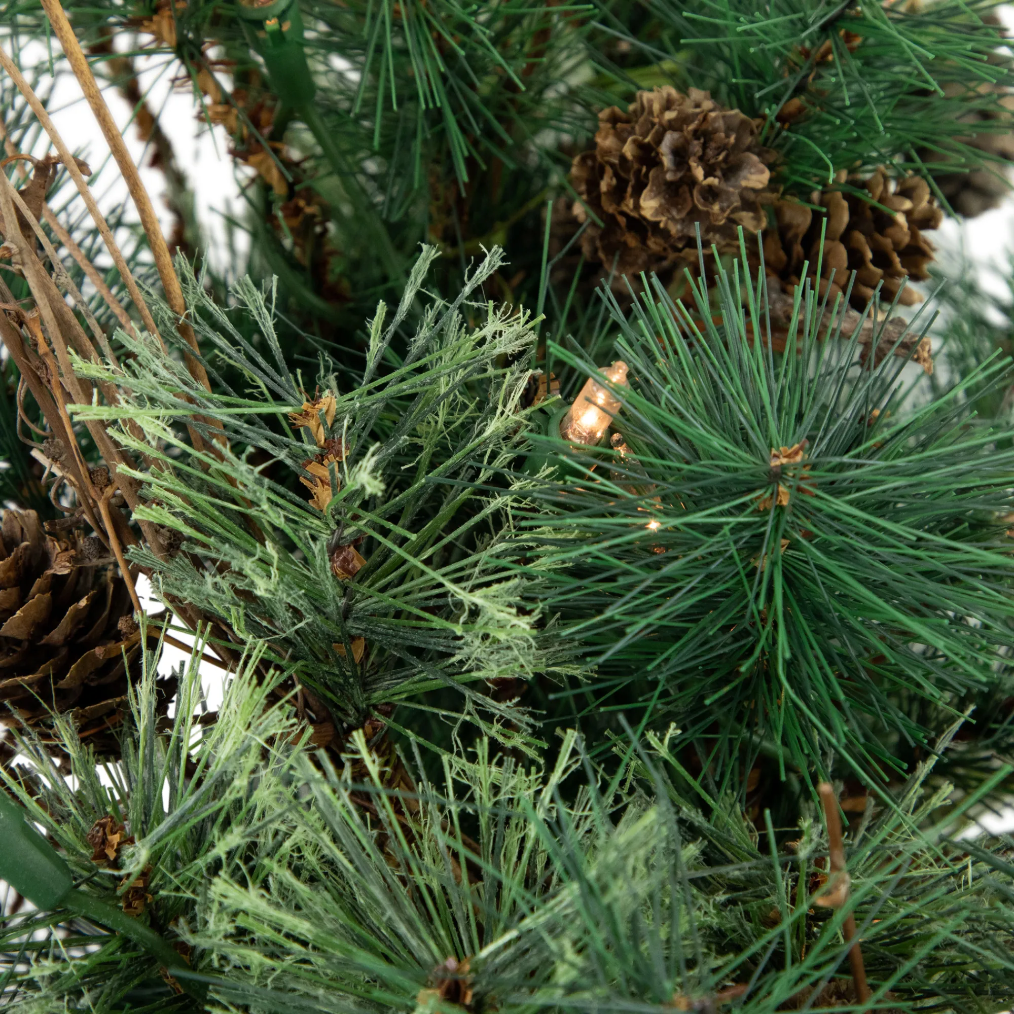 Northlight Wall Trees-2' Pre-Lit Country Mixed Pine Artificial Christmas Wall Tree - Clear Lights