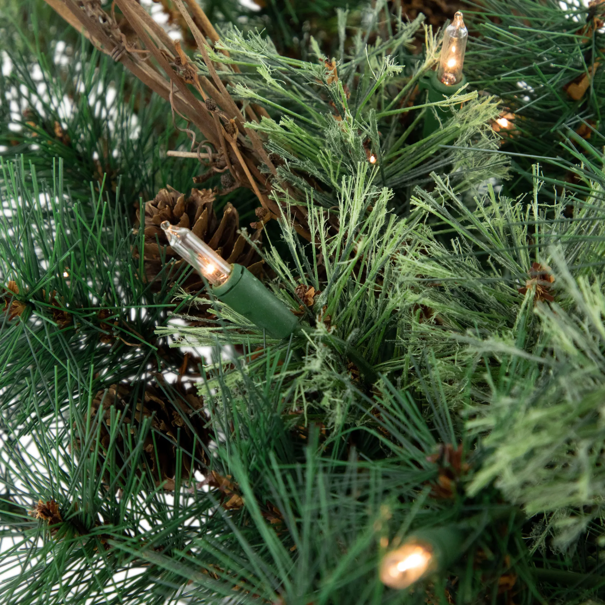 Northlight Wall Trees-2' Pre-Lit Country Mixed Pine Artificial Christmas Wall Tree - Clear Lights