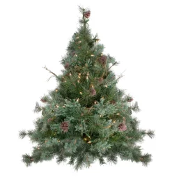 Northlight Wall Trees-3' Pre-Lit Country Mixed Pine Artificial Christmas Wall Or Door Tree - Clear Lights