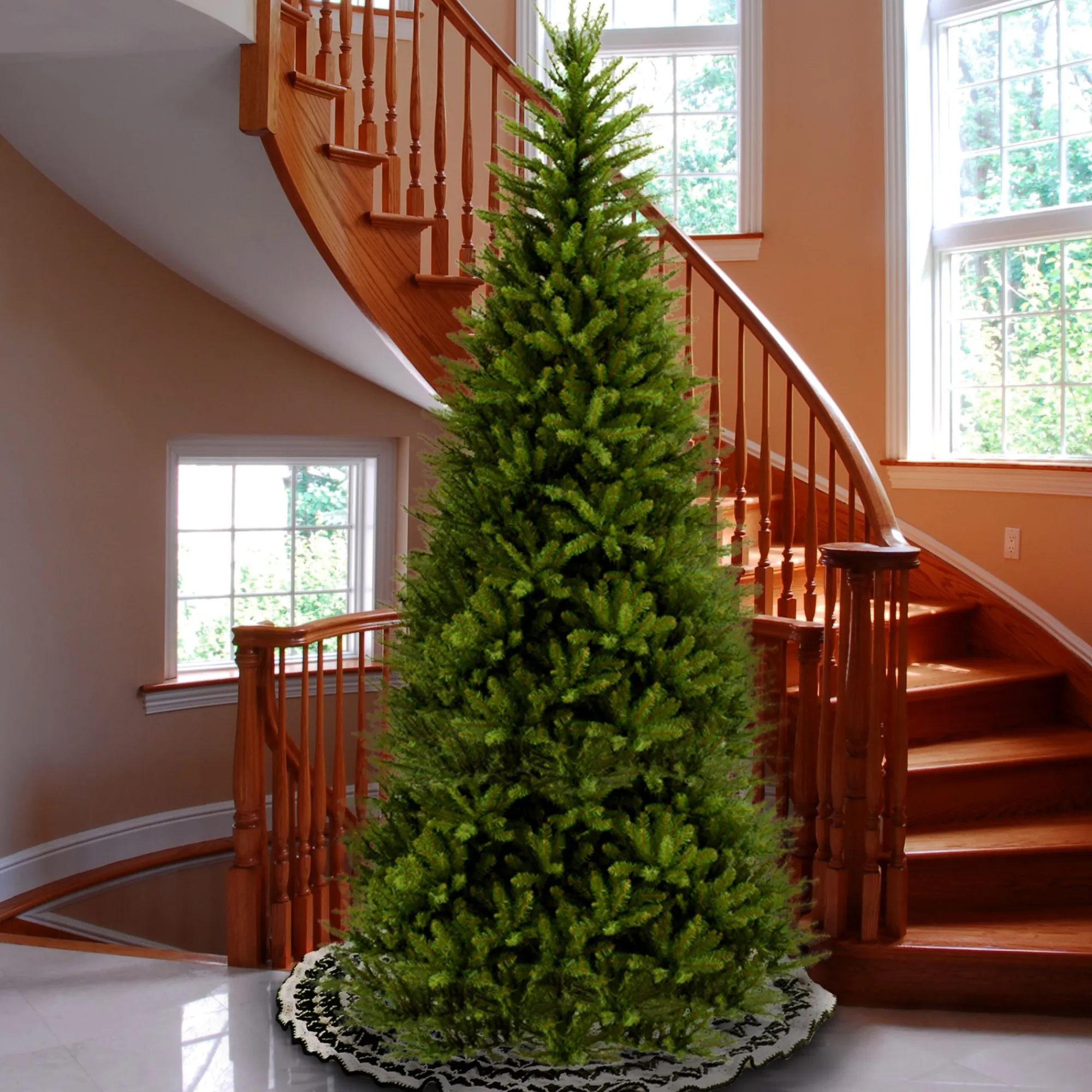 CC Christmas Decor Unlit-14' Pre-Lit Dunhill Fir Slim Artificial Christmas Tree - Unlit