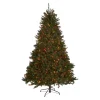 Contemporary Home Living Pre-Lit-7.5' Pre-Lit Full Dunhill Fir Artificial Christmas Tree - Multicolor Lights