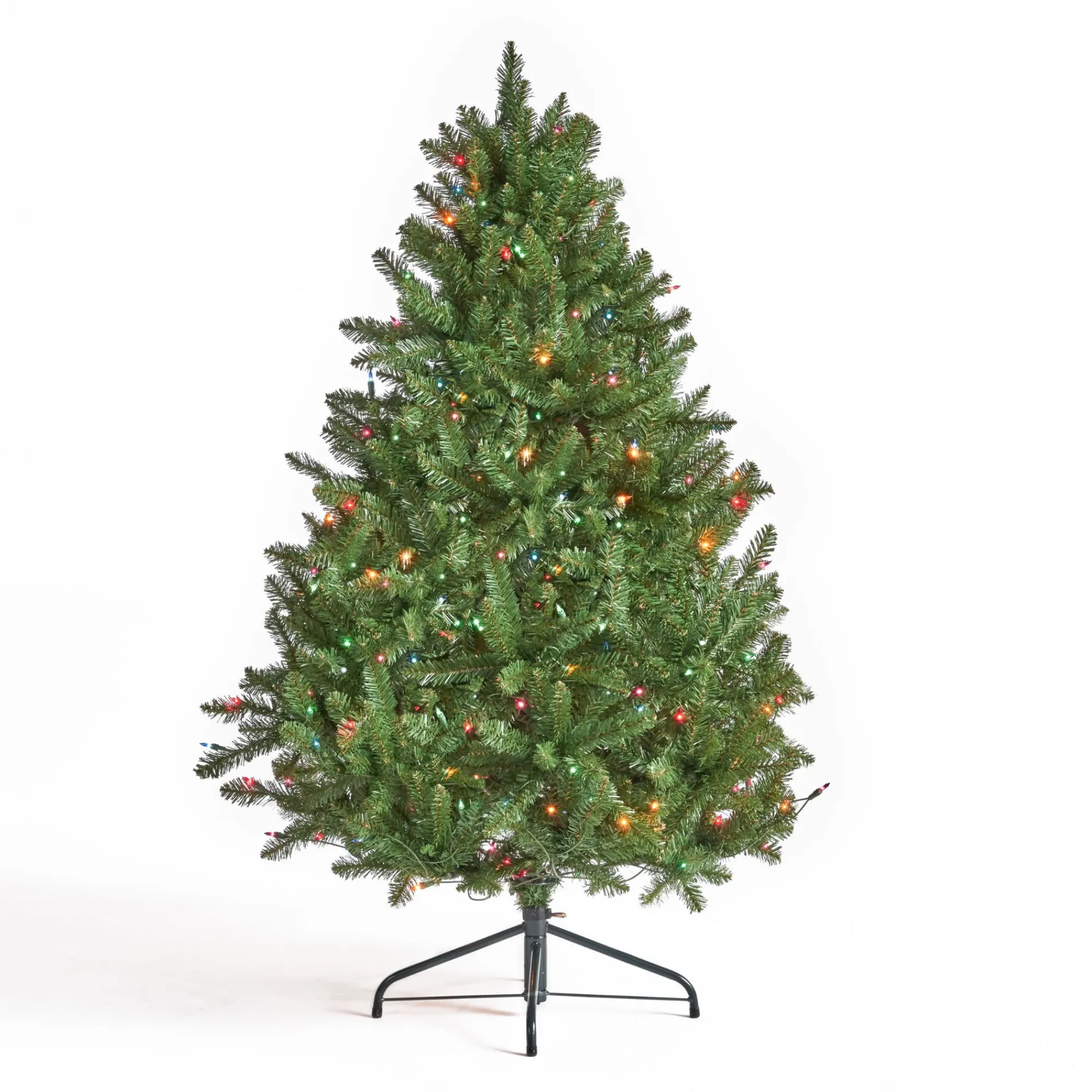 Contemporary Home Living Pre-Lit-4.5' Pre-Lit Full Norway Spruce Artificial Christmas Tree - Multicolor Lights