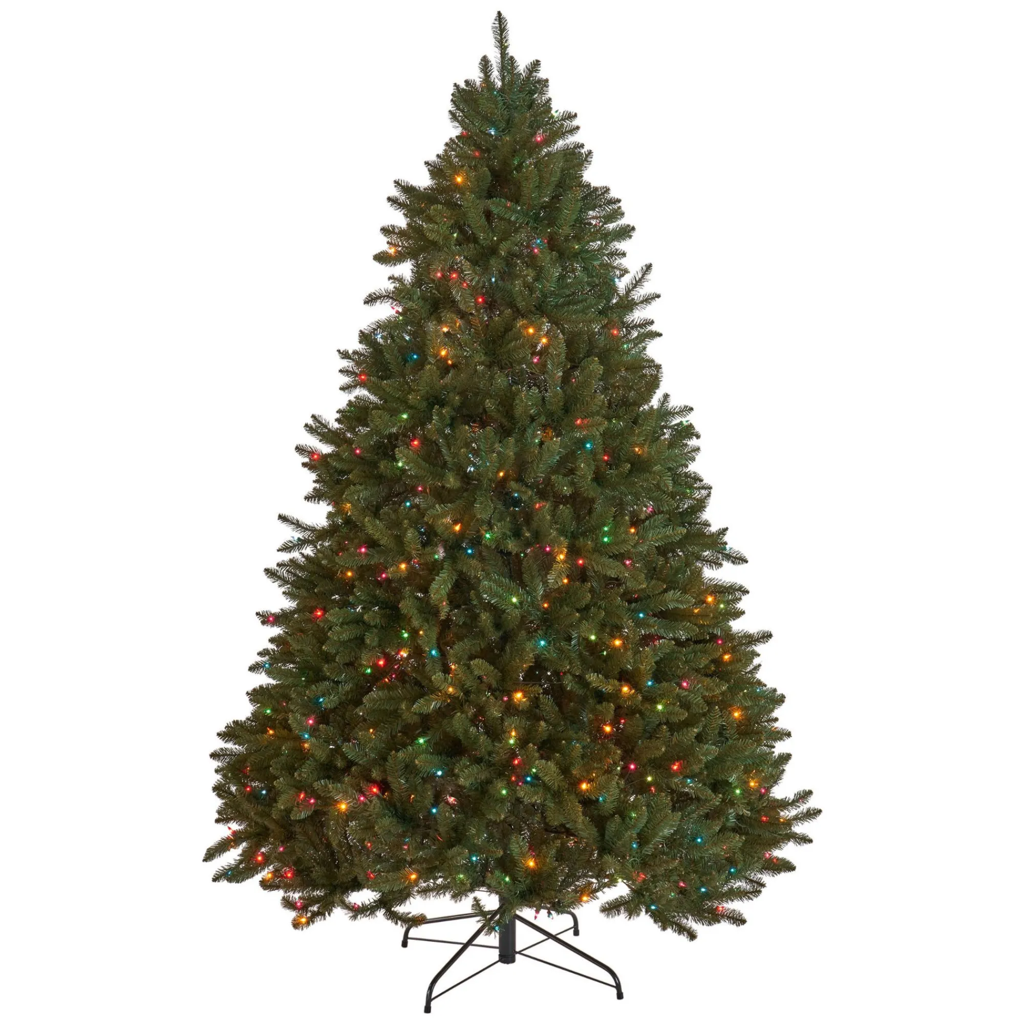 Contemporary Home Living Pre-Lit-7' Pre-Lit Full Norway Spruce Artificial Christmas Tree - Multicolor Lights