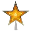Northlight Stars-9" Pre-Lit Gold And Amber Crystal 5 Point Star Christmas Tree Topper - Clear Lights