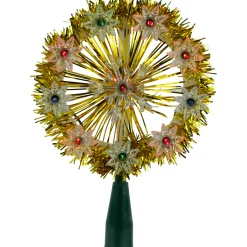 Northlight Stars-7" Pre-Lit Gold Snowflake Starburst Christmas Tree Topper - Clear Lights