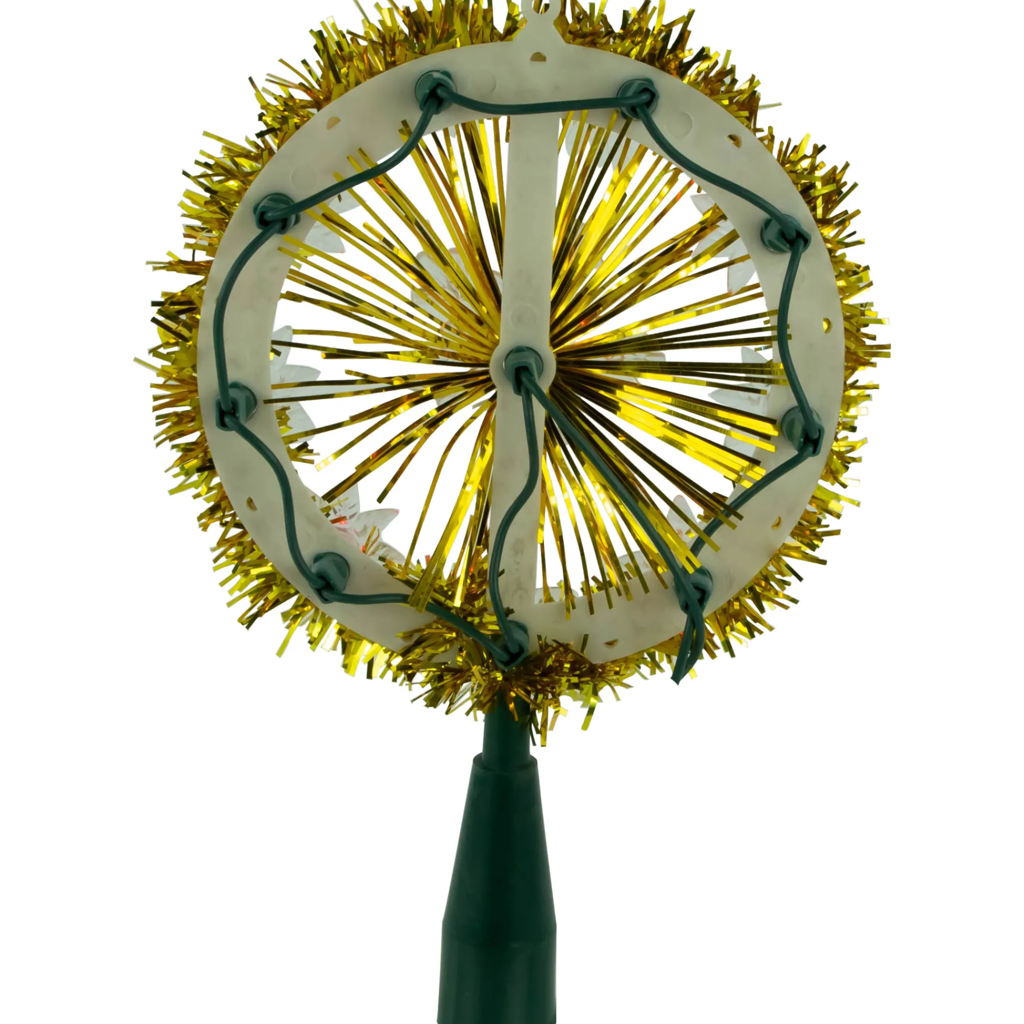 Northlight Stars-7" Pre-Lit Gold Snowflake Starburst Christmas Tree Topper - Clear Lights