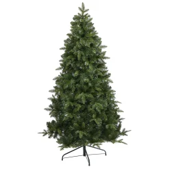 Nearly Natural Wall Trees-6' Pre-Lit Grand Teton Flat Back Artificial Christmas Wall Tree, Warm Clear Led Lights
