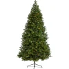 Nearly Natural Wall Trees-8' Pre-Lit Grand Teton Flat Back Artificial Christmas Wall Tree, Warm White Led Lights