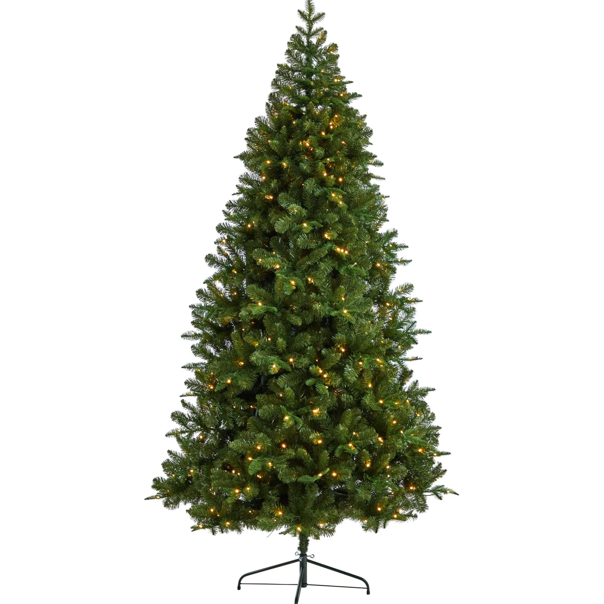 Nearly Natural Wall Trees-8' Pre-Lit Grand Teton Flat Back Artificial Christmas Wall Tree, Warm White Led Lights