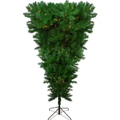 Northlight Upside Down-7' Pre-Lit Green Sugar Pine Upside Down Artificial Christmas Tree - Clear Lights