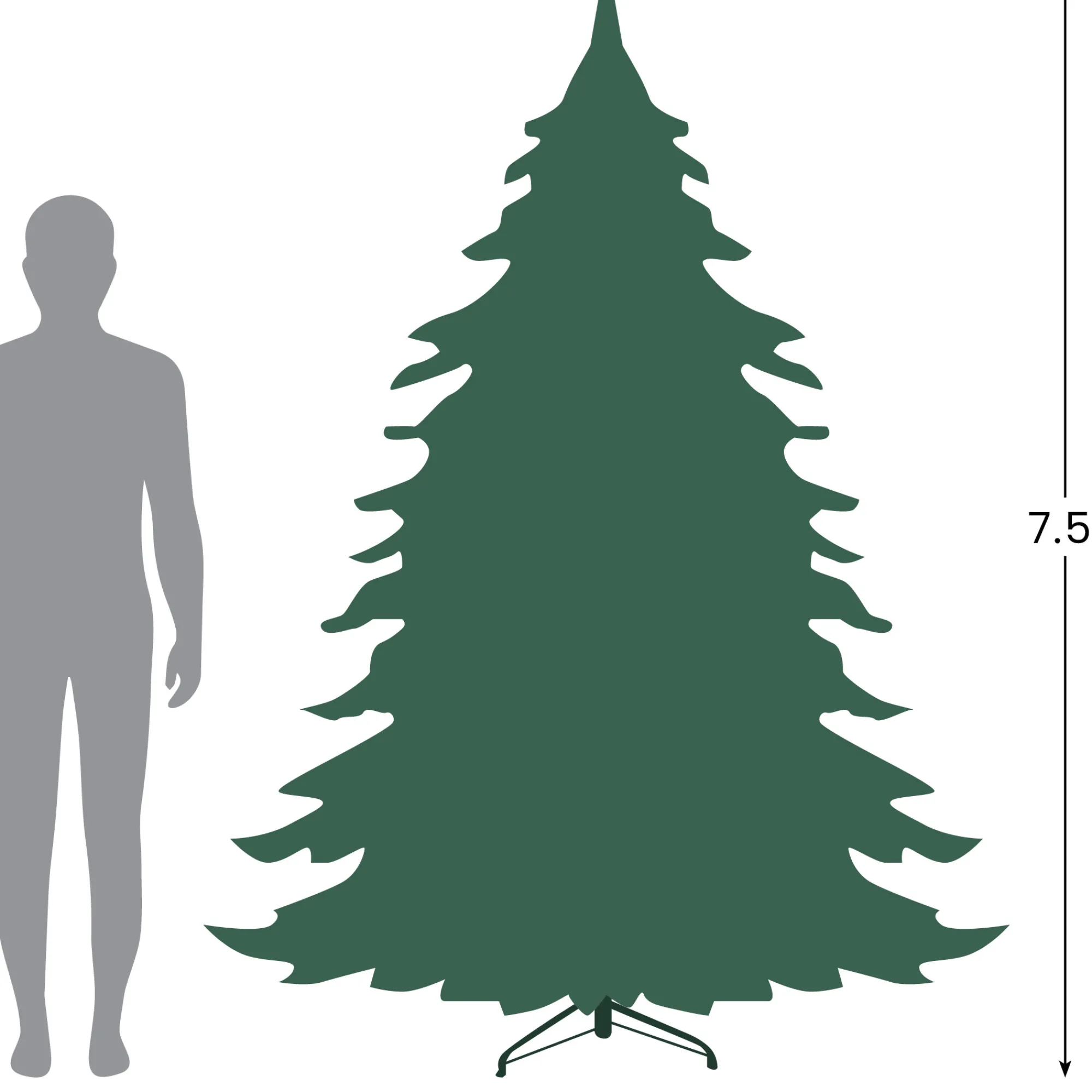 Northlight Upside Down-7.5' Pre-Lit Green Upside Down Spruce Artificial Christmas Tree, Clear Lights