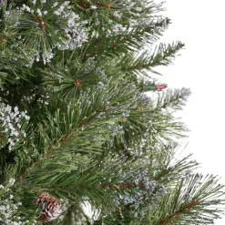 Contemporary Home Living Pre-Lit-7' Pre-Lit Medium Mixed Spruce Artificial Christmas Tree - Multicolor Lights
