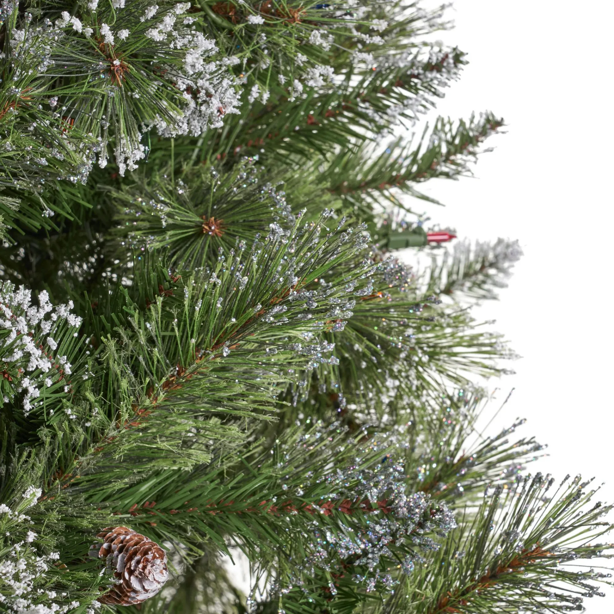 Contemporary Home Living Pre-Lit-7' Pre-Lit Medium Mixed Spruce Artificial Christmas Tree - Multicolor Lights