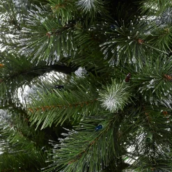 Contemporary Home Living Pre-Lit-9' Pre-Lit Medium Mixed Spruce Artificial Christmas Tree With Glittered Branches - Multicolor Lights