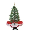 Northlight Snowing-4.5' Pre-Lit Medium Musical Snowing Artificial Christmas Tree With Umbrella Base - Blue Led Lights