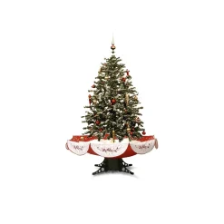 Northlight Snowing-4.5' Pre-Lit Medium Musical Snowing Artificial Christmas Tree With Umbrella Base - Blue Led Lights