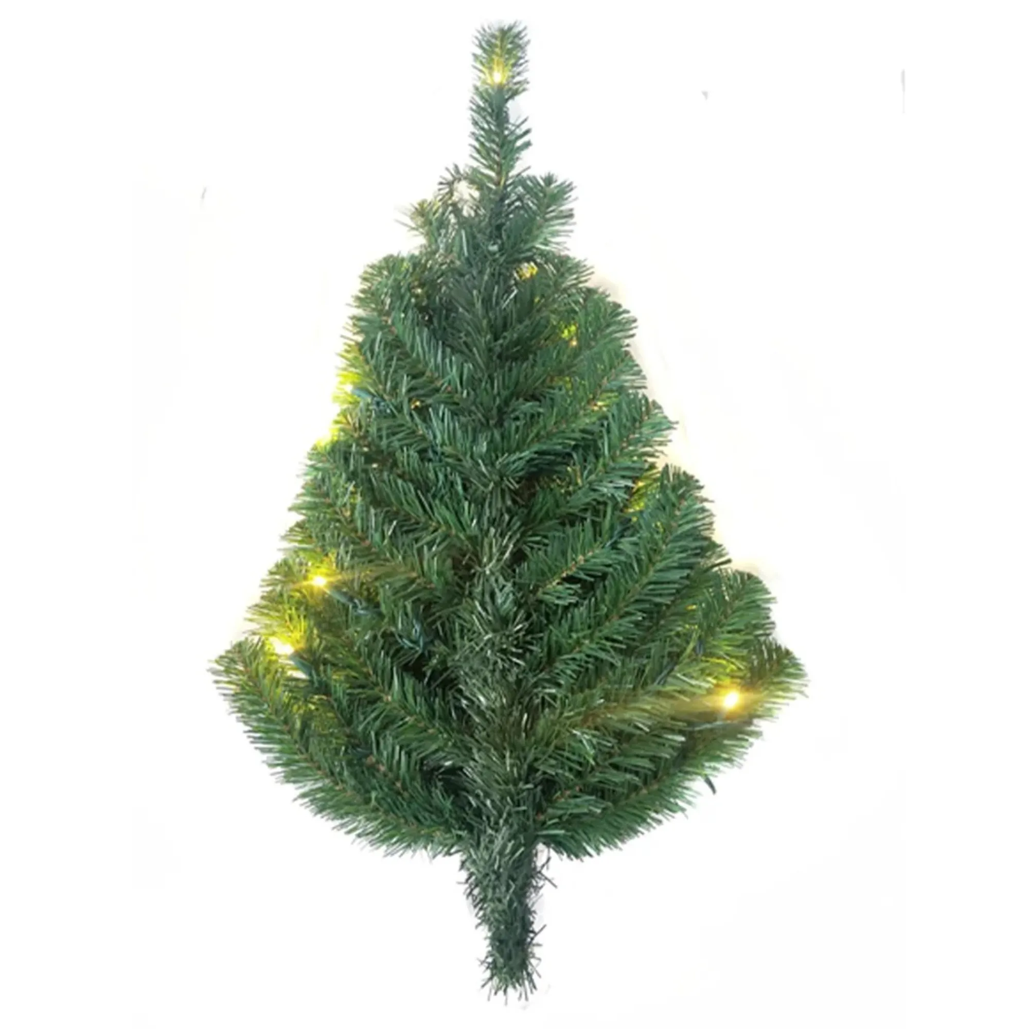 KSA Wall Trees-2.5' Pre-Lit Norway Pine Artificial Christmas Wall Tree, Warm White Led Lights