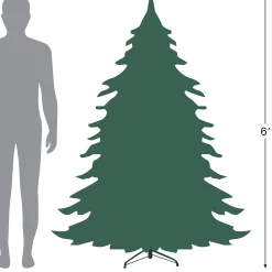 Northlight Wall Trees-6' Pre-Lit Pine Artificial Wall Christmas Tree, Clear Lights