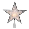 Northlight Stars-9" Pre-Lit Silver And Clear Crystal 5 Point Star Christmas Tree Topper - Clear Lights