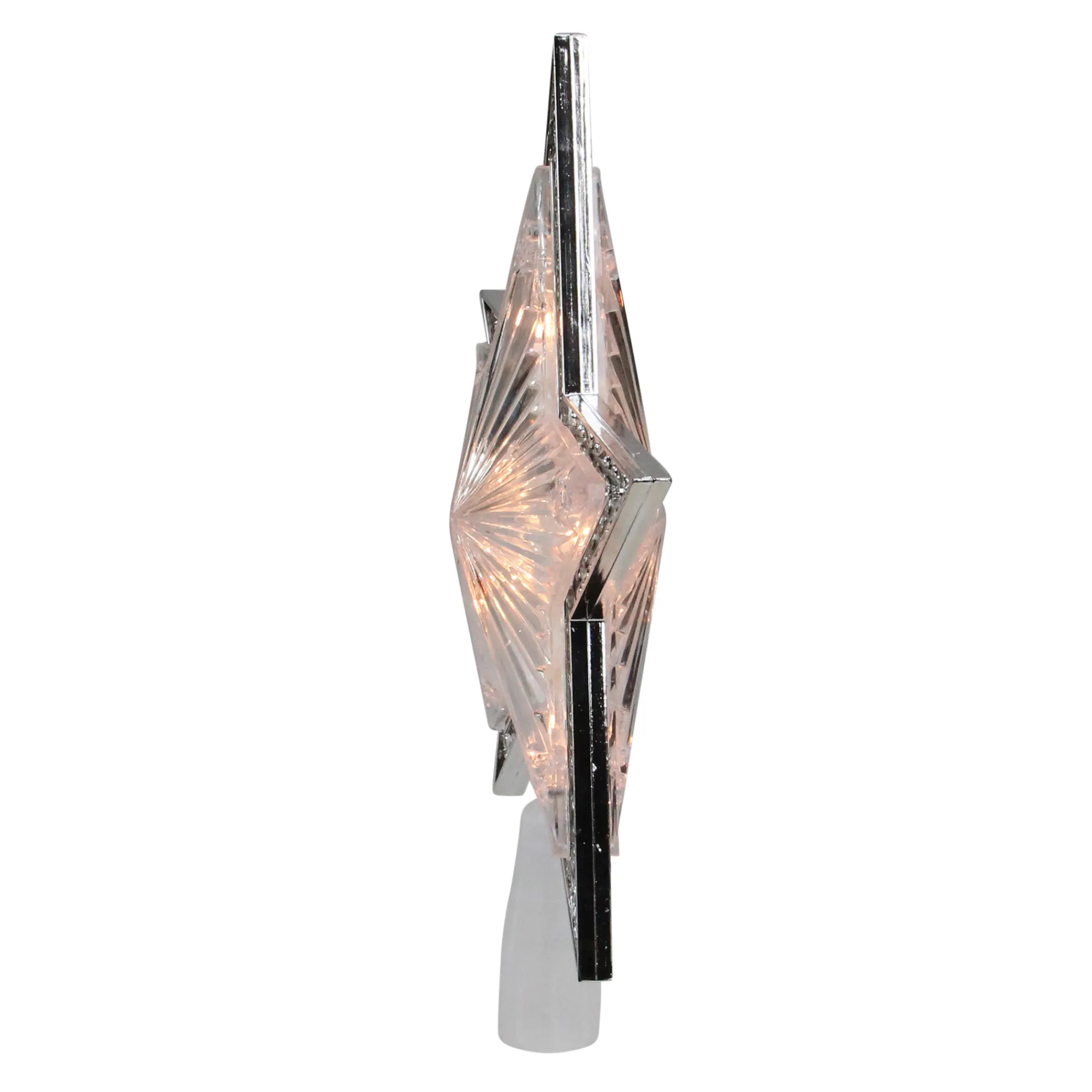 Northlight Stars-9" Pre-Lit Silver And Clear Crystal 5 Point Star Christmas Tree Topper - Clear Lights