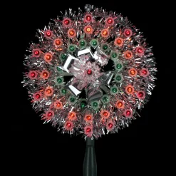 Northlight Stars-8" Pre-Lit Silver Starburst Christmas Tree Topper - Multicolor Lights