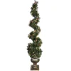 CC Christmas Decor Spiral-4' Pre-Lit Spiral Puleo International Artificial Christmas Tree - White Led Rice Lights