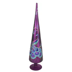 Northlight Finials-18.5" Purple And Blue Glitter Peacock Gem Christmas Tree Topper - Unlit