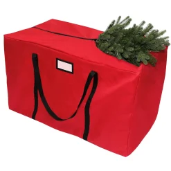 National Tree Tree Storage-40" Red And Black Solid Multi Purpose Christmas Ornament Storage Bag