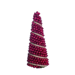 Contemporary Home Living Unlit-1' Red And Brown Christmas Berries Tree Wrapped By Twine - Unlit