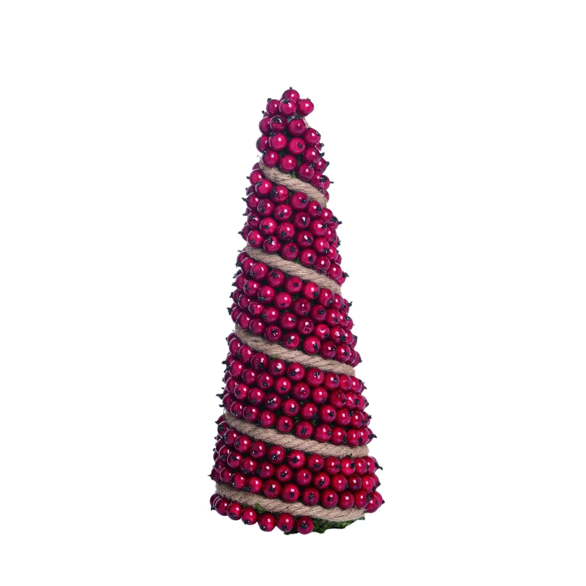 Contemporary Home Living Unlit-1' Red And Brown Christmas Berries Tree Wrapped By Twine - Unlit