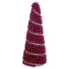 Contemporary Home Living Unlit-1.25' Red And Brown Christmas Berries Tree Wrapped By Twine - Unlit