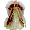 Northlight Angels-14" Red And Gold Traditional Angel Christmas Tree Topper - Unlit